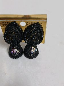 Black Metal Jhumka And Pendent