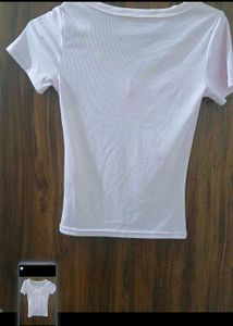 Cute Pink Lace Trimmed T-Shirt