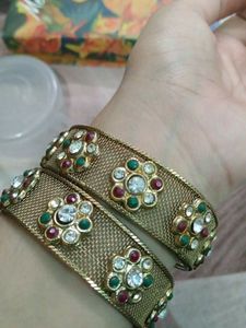 Stunning Gold Bangles with Embellishments