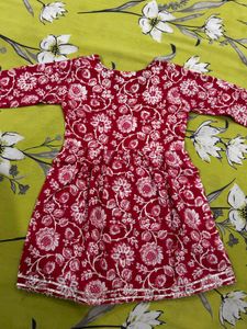 Beautiful pink Floral Print Kurta Set