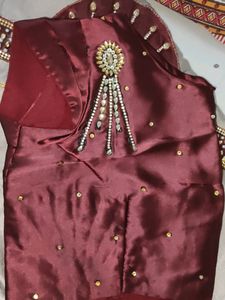 Beautiful Saree With Stitch Blouse 🦚Belt