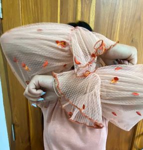 Sheer Embroidered Mesh Blouse
