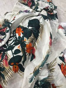 Vibrant Floral Print Skirt material