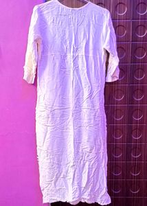 White Kurta with Black Graphic Print