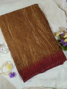 Elegant Ombre Brown &amp; Burgundy shimmery saree