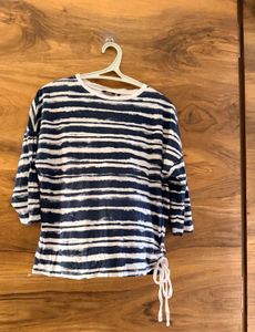 Striped Tie-Up Casual Top