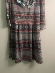 Cozy Patterned Mini Dress