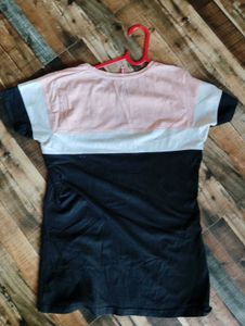 Color Block T-Shirt with Slogan