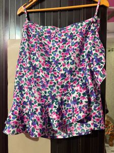 Floral Print Mini Skirt