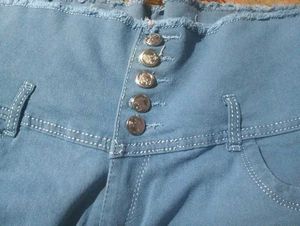 Stylish High-Waisted Jeans combo blue and bl