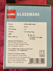 Cello Stern Beer Mugs Set Of 4 Pcs