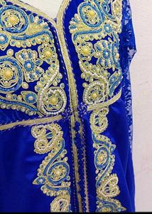 Royal Blue Embroidered  Gown