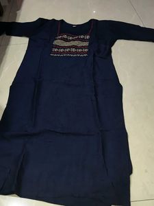 Navy Blue Embroidered Kurta