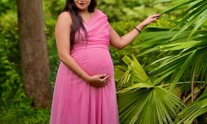 reduce for today Elegant Pink Maternity Gown