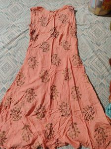 Peach Floral Print Kurti