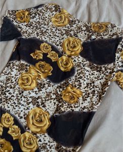 floral print mesh top