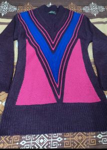 Colorful V-Neck Knit Sweater