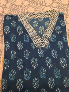 Blue Block Print Kurta