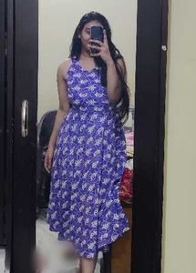 Lovely Blue Floral Midi Dress