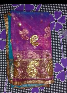Elegant Purple Net Dupatta