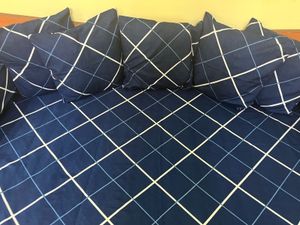 Navy blue  diwaan bedsheet with cushion cover