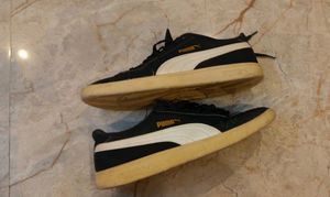 PUMA Smash-Inspired Casual Sneakers – Black/White/