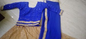 Blue golden Sequin Lehenga Set