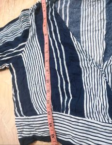 Striped Crop Top with Bell Sleeves