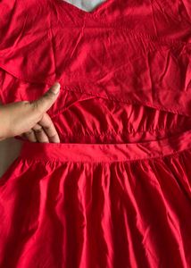 Vibrant peachy pink Layered Dress