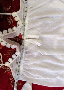 White Floral Night slip with sexy Thong