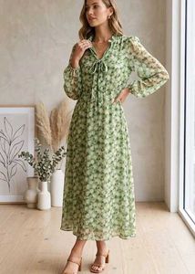 Green Floral Maxi Dress