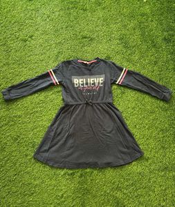 Girls' Long Sleeve 'Believe In Yourself' Dress