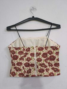 Floral Print Bustier Top