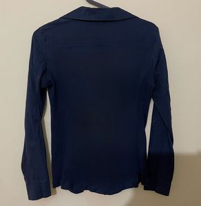 Fitted White &amp; Dark Blue tops(Combo)