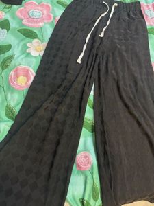 Black design flare pants