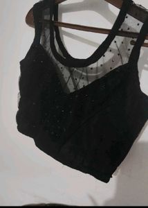 Royal look black party wear blouse