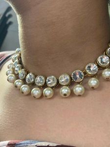 Elegant Pearl &amp; Crystal Choker Necklace