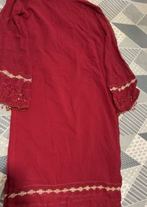Elegant Redish Maroon Kurta Set with Dupatta❤️