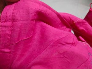 Beautiful Teal Saree with Pink Border