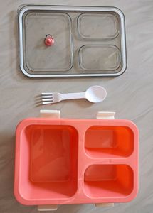 Lunch Box Container with Spoon for Kids, 3 Compart
