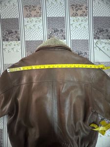 BILTMORE Men's Brown Leather Bomber Jacket