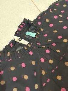 Polka Dot Sheer Sleeve Top