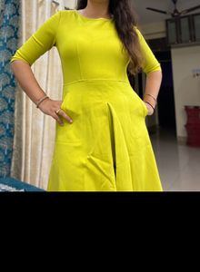 Lime Green Pocket Dress