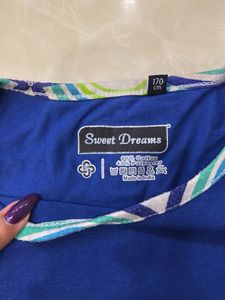 Vibrant Blue T-Shirt with Pencil Graphic
