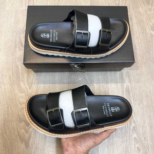 Brunello Cucinelli Leather Slides