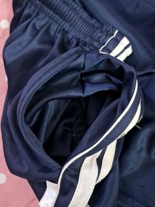 Navy Track Pants with White Stripe
