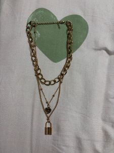 Chunky Gold Layered Lock Necklace