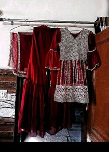heavy zari work pure georgette kurta sharara set