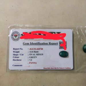 5.44 ratti Natural Zambian Panna Stone with lab ce