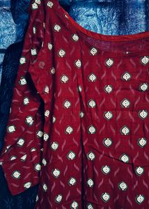 Maroon Printed Kurti